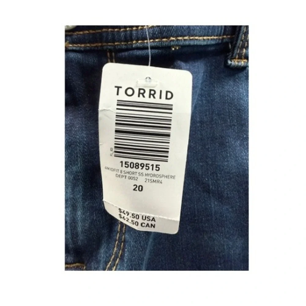 Torrid Midfit 8 Short SS Hydrosphere Denim Jean Shorts Womens 20 Dark Wash NWT